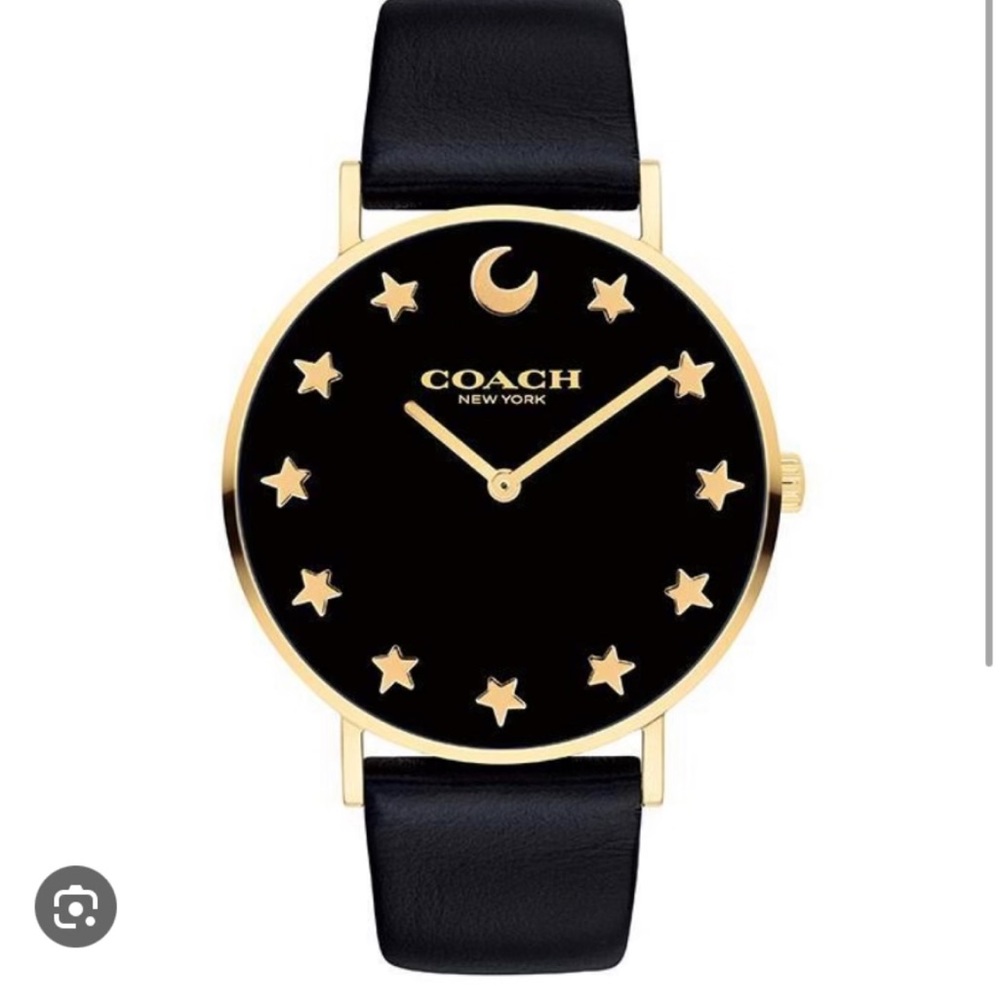 Coach black leather band